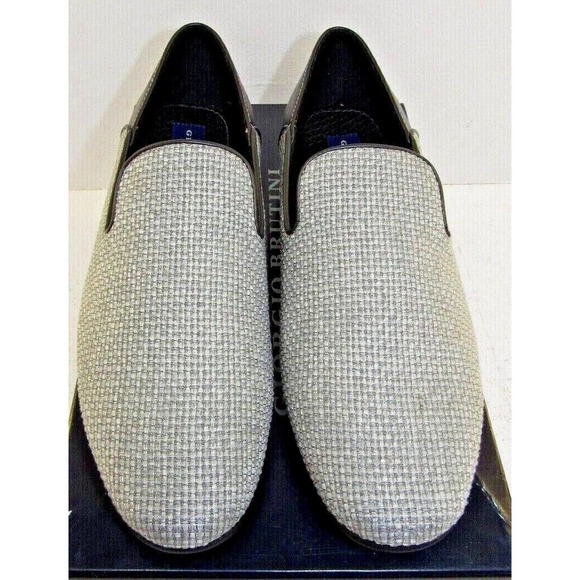 Mens Giorgio Brutini Jute Smoker Loafer CAMBY Gray Black Loafers 179401 Sz 7 NEW - Picture 2 of 5